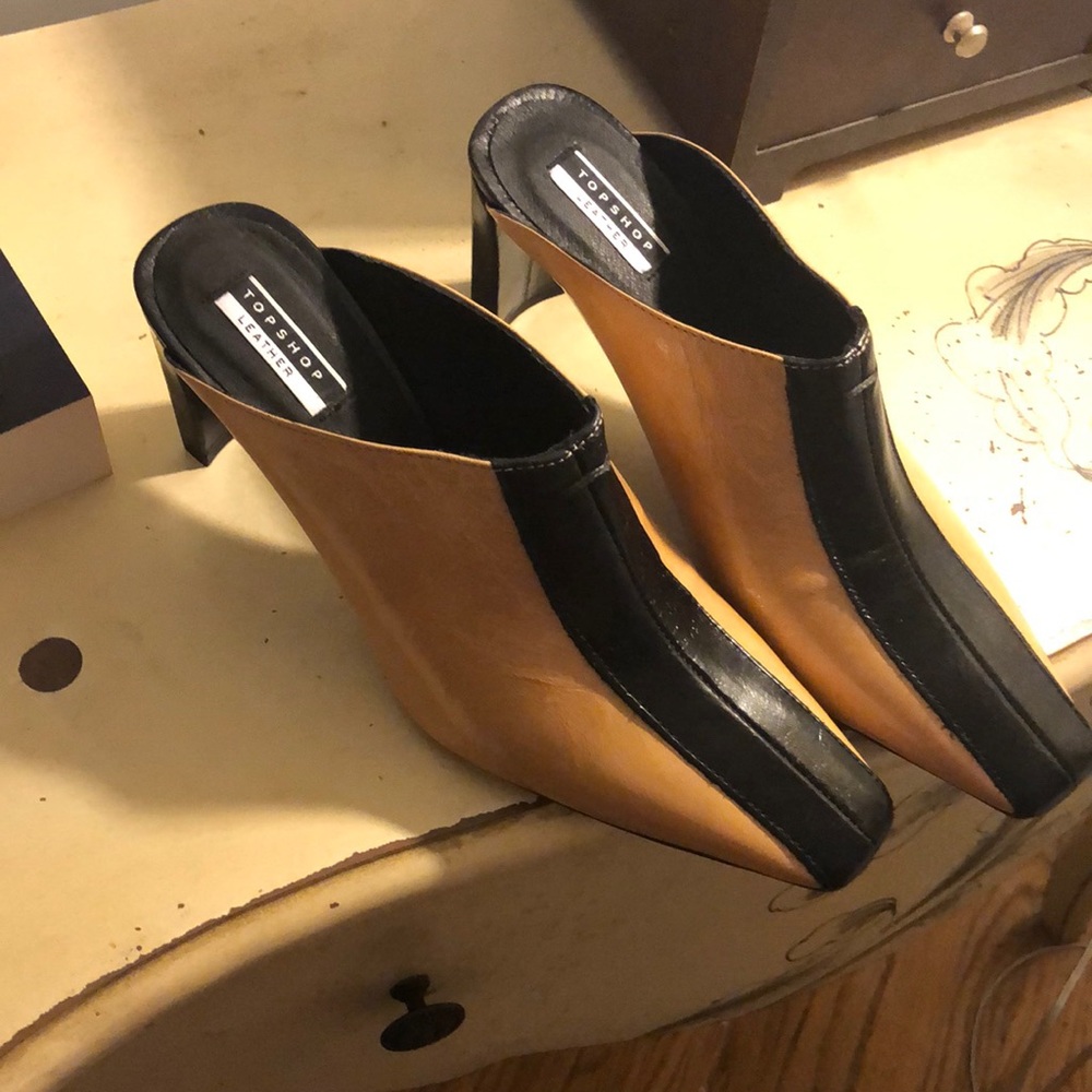 Topshop leather mules